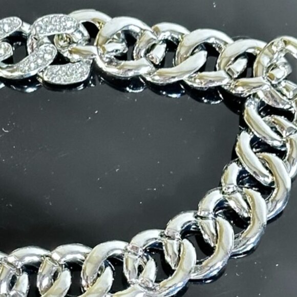 Cuban Link Miami Bling Glittery Silver Unisex necklace Men Women NWT 28" - Picture 7 of 7